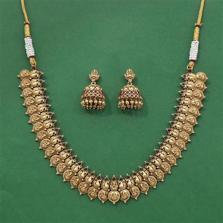Antique Classic Necklace With Matte Gold Plating