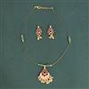 Antique Moti Pendant Set With Gold Plating