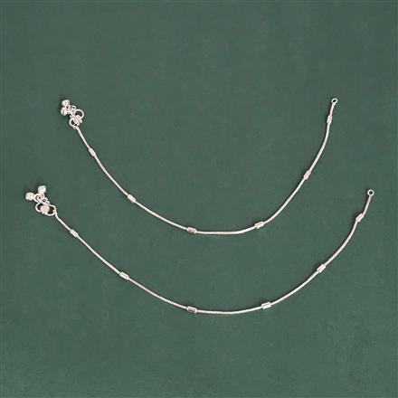 Antique Delicate Payal With Rhodium Plating