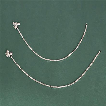 Antique Delicate Payal With Rhodium Plating