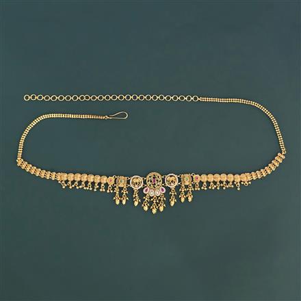 Antique Moti Belt With Matte Gold Plating