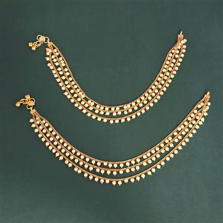 Antique Moti Payal With Gold Plating