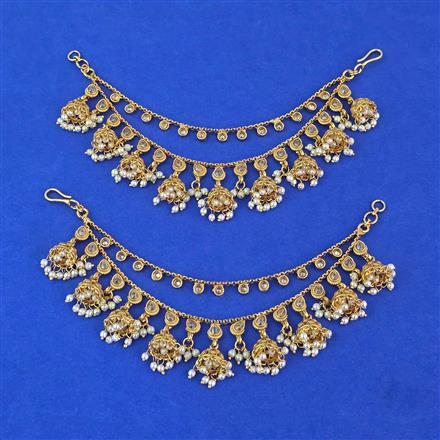Antique Moti Ear Chain With Gold Plating