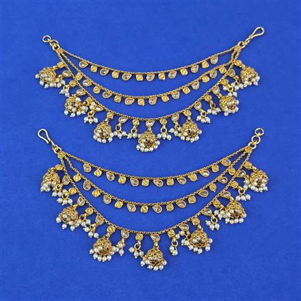 Antique Moti Ear Chain With Gold Plating