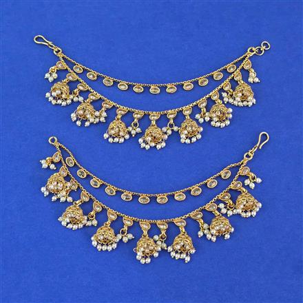 Antique Moti Ear Chain With Gold Plating