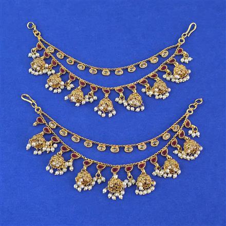 Antique Moti Ear Chain With Gold Plating