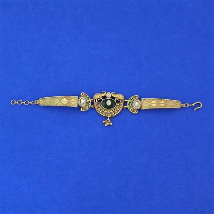 Antique Adjustable Bracelet With Matte Gold Plating