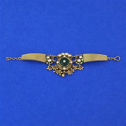 Antique Adjustable Bracelet With Matte Gold Plating