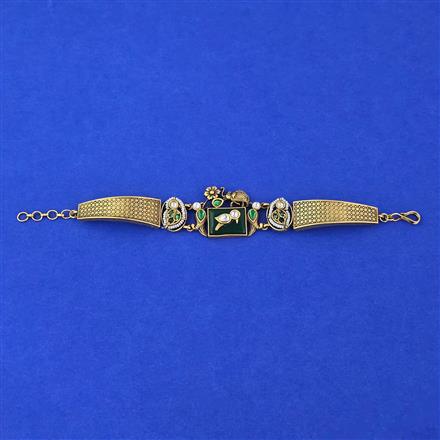 Antique Adjustable Bracelet With Matte Gold Plating