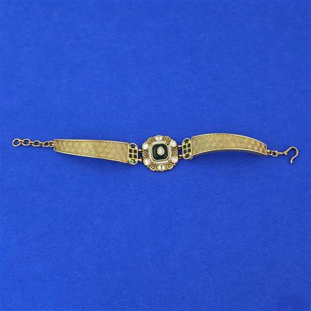 Antique Adjustable Bracelet With Matte Gold Plating