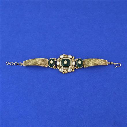 Antique Adjustable Bracelet With Matte Gold Plating