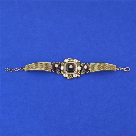 Antique Adjustable Bracelet With Matte Gold Plating