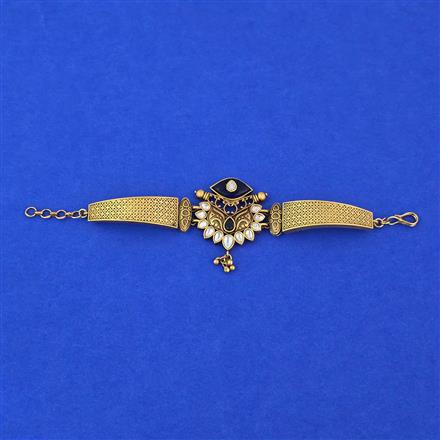 Antique Adjustable Bracelet With Matte Gold Plating