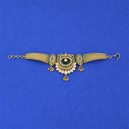 Antique Adjustable Bracelet With Matte Gold Plating