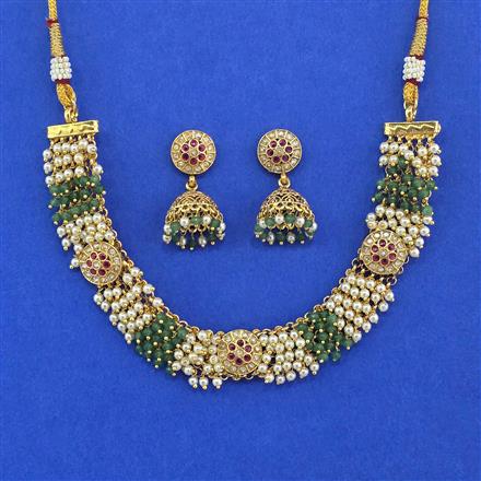 Antique Moti Necklace With Gold Plating