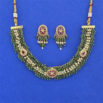 Antique Moti Necklace With Gold Plating