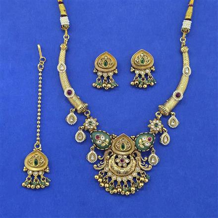 Antique Classic Necklace With Matte Gold Plating