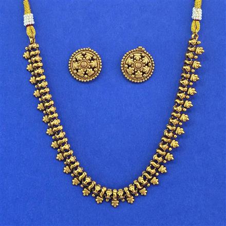 Buy Antique Plain Matte Gold Necklace With Matte Gold Plating 230675 ...