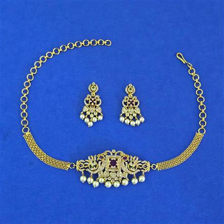 Antique Choker Necklace With Gold Plating