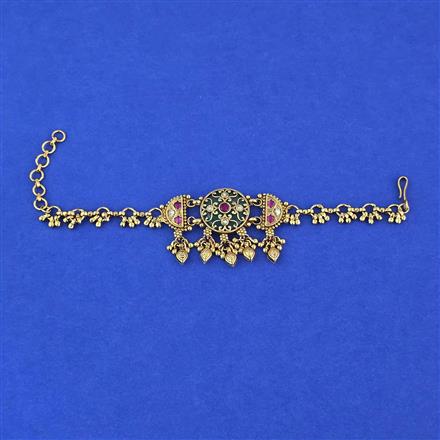 Antique Adjustable Bracelet With Matte Gold Plating