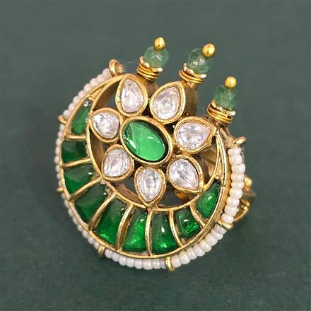 Antique Adjustable Ring With Matte Gold Plating