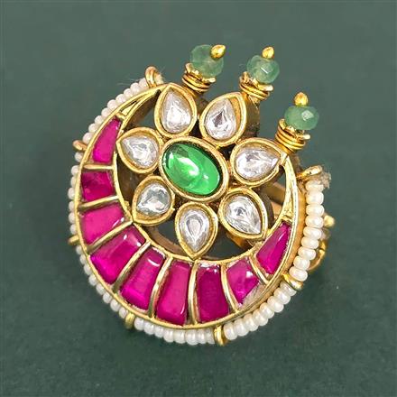 Antique Adjustable Ring With Matte Gold Plating