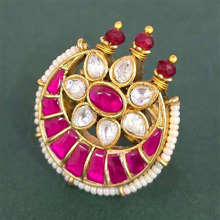 Antique Adjustable Ring With Matte Gold Plating