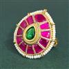 Antique Adjustable Ring With Matte Gold Plating