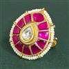 Antique Adjustable Ring With Matte Gold Plating