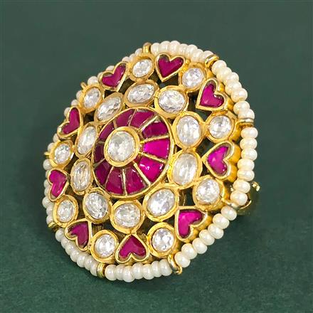 Antique Adjustable Ring With Matte Gold Plating