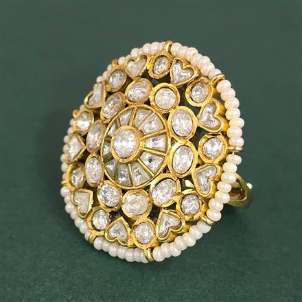 Antique Adjustable Ring With Matte Gold Plating