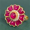 Antique Adjustable Ring With Matte Gold Plating