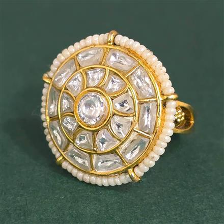 Antique Adjustable Ring With Matte Gold Plating