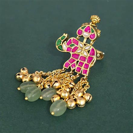 Antique Adjustable Ring With Matte Gold Plating