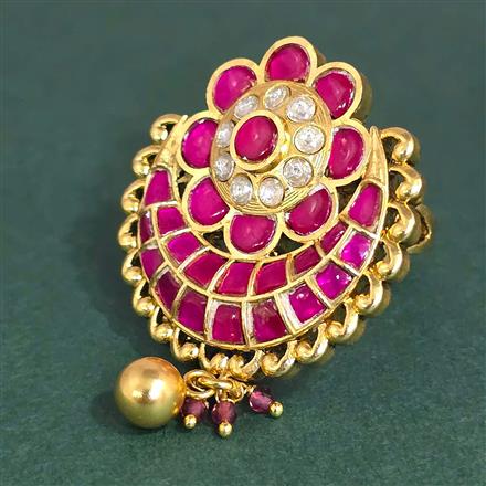 Antique Adjustable Ring With Matte Gold Plating