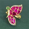 Antique Adjustable Ring With Matte Gold Plating