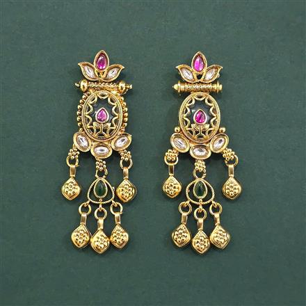 Antique Classic Earring With Matte Gold Plating