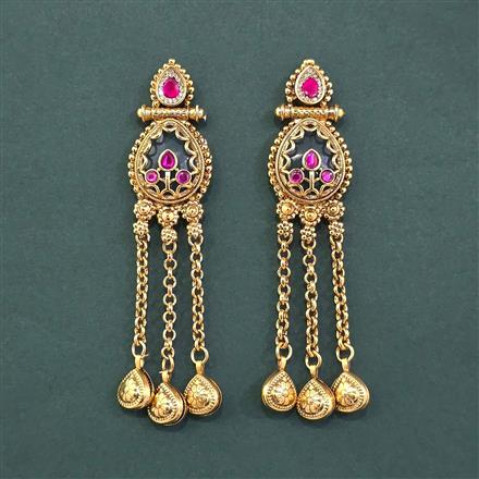 Antique Classic Earring With Matte Gold Plating