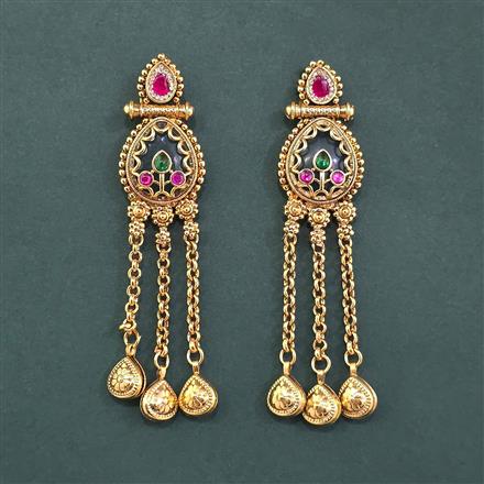 Antique Classic Earring With Matte Gold Plating