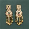 Antique Moti Earring With Matte Gold Plating