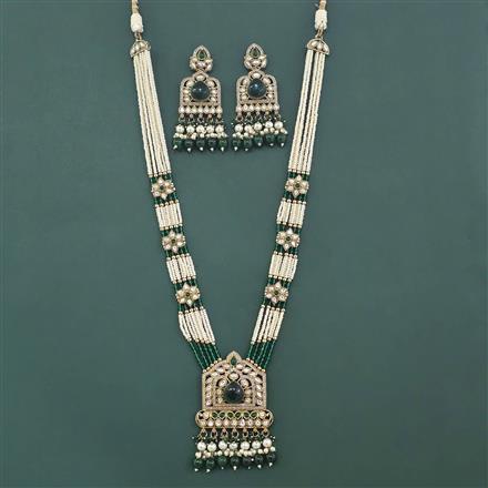 Antique Bandhai Pendant Set With Mehndi Plating