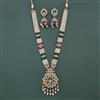 Antique Bandhai Pendant Set With Mehndi Plating
