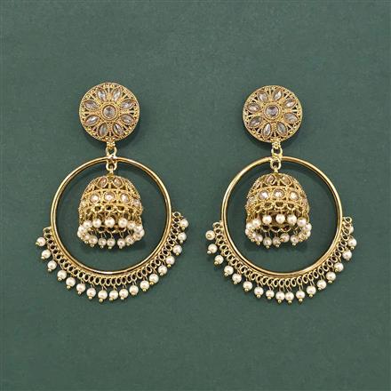 Antique Jhumki With Mehndi Plating