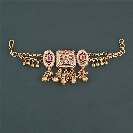 Antique Adjustable Bracelet With Matte Gold Plating