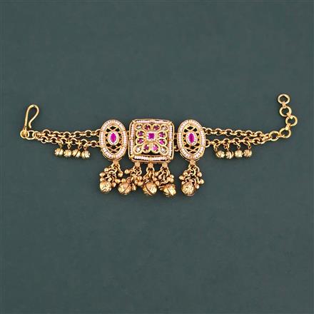 Antique Adjustable Bracelet With Matte Gold Plating