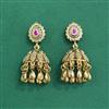 Antique Jhumki With Matte Gold Plating