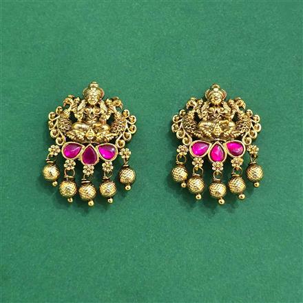 Antique South Indian Earring With Matte Gold Plating