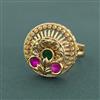 Antique Adjustable Ring With Matte Gold Plating