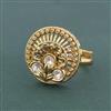 Antique Adjustable Ring With Matte Gold Plating