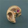 Antique Adjustable Ring With Matte Gold Plating